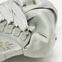 Pre Owned Dior Light Blue Satin Limited Edition 0109 Corset Ballet Hobo