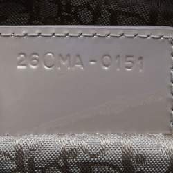 Pre Owned Dior Grey Cannage Patent Leather Extra Large Lady Dior Tote