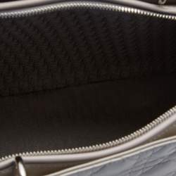 Pre Owned Dior Grey Cannage Patent Leather Extra Large Lady Dior Tote