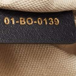 Pre Owned Dior Navy Blue Oblique Canvas and Leather Mini Bucket Bag