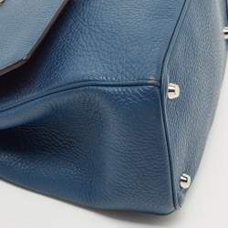 Pre Owned Dior Dark Blue Leather Small Be Dior Flap Top Handle Bag