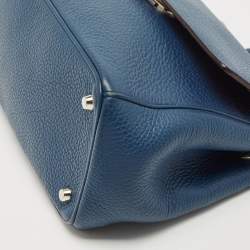 Pre Owned Dior Dark Blue Leather Small Be Dior Flap Top Handle Bag