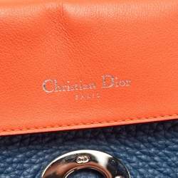 Pre Owned Dior Dark Blue Leather Small Be Dior Flap Top Handle Bag