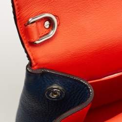 Pre Owned Dior Dark Blue Leather Small Be Dior Flap Top Handle Bag