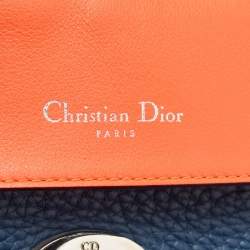 Pre Owned Dior Dark Blue Leather Small Be Dior Flap Top Handle Bag