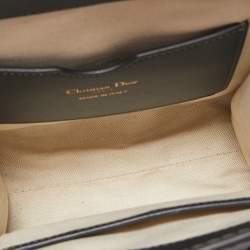 Pre Owned Dior Navy Blue Oblique Canvas and Leather Mini Tote