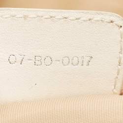Pre Owned Dior Cream/White Oblique Nylon and Leather Lovely Tote