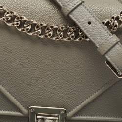 Pre Owned Dior Grey Leather Medium Diorama Flap Shoulder Bag