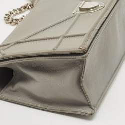 Pre Owned Dior Grey Leather Medium Diorama Flap Shoulder Bag