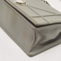 Pre Owned Dior Grey Leather Medium Diorama Flap Shoulder Bag