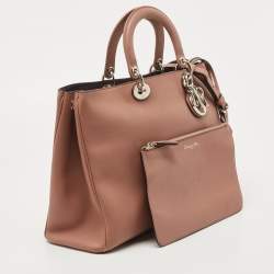 Pre Owned Dior Old Rose Leather Large Diorissimo Shopper Tote