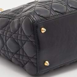 Dior Black Cannage Leather Medium Lady Dior Tote