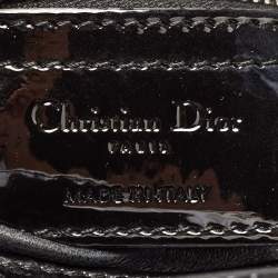 Pre Owned Dior Black Cannage Patent Leather Large Lady Dior Tote