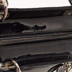 Pre Owned Dior Black Cannage Patent Leather Large Lady Dior Tote