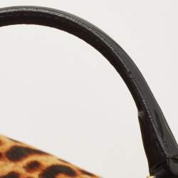 Pre Owned Dior Multicolor Leopard Print Calfhair, Velvet and Patent Leather Gambler Dice Bag