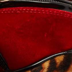 Pre Owned Dior Multicolor Leopard Print Calfhair, Velvet and Patent Leather Gambler Dice Bag