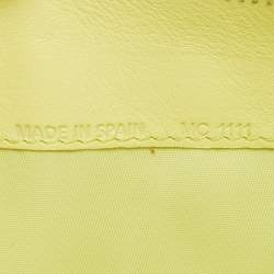 Pre Owned Dior Yellow Cannage Patent Leather Zipped Long Wallet