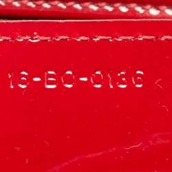 Pre Owned Dior Red Cannage Patent Leather Large Lady Dior Tote
