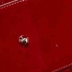 Pre Owned Dior Red Cannage Patent Leather Large Lady Dior Tote