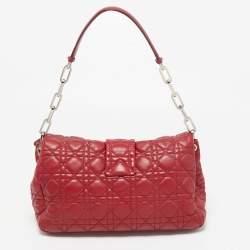 Pre Owned Dior Red Cannage Leather Miss Dior Shoulder Bag
