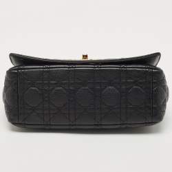 Pre Owned Dior Black Quilted Leather Medium Caro Shoulder Bag