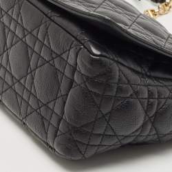 Pre Owned Dior Black Quilted Leather Medium Caro Shoulder Bag