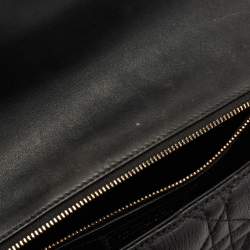 Pre Owned Dior Black Quilted Leather Medium Caro Shoulder Bag