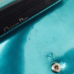 Pre Owned Dior Green Micro Cannage Patent Leather Baby Diorama Crossbody Bag