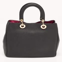 Pre Owned Dior Black Leather Medium Diorissimo Tote