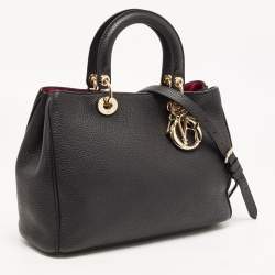Pre Owned Dior Black Leather Medium Diorissimo Tote