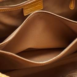 Pre Owned Dior Yellow Cannage Patent Leather Large Soft Lady Dior Shopping Tote