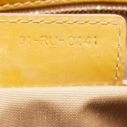 Pre Owned Dior Yellow Cannage Patent Leather Large Soft Lady Dior Shopping Tote