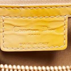 Pre Owned Dior Yellow Cannage Patent Leather Large Soft Lady Dior Shopping Tote