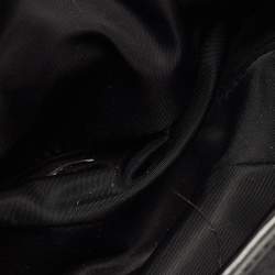 Pre Owned Dior Black Oblique Canvas and Patent Leather Saddle Bag