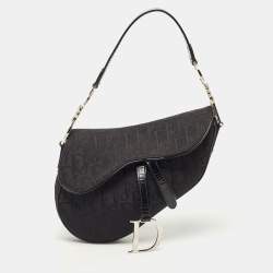 Dior White/Black Oblique Canvas and Patent Leather No.1 Pochette Bag Dior