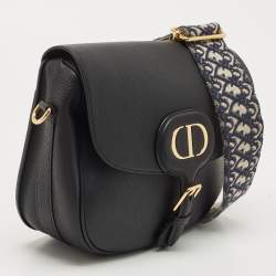 Pre Owned Dior Black Leather Large Bobby Shoulder Bag