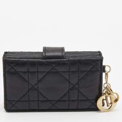 Dior Pink Cannage Leather Lady Dior 5 Gusset Card Holder