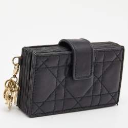 Dior Pink Cannage Leather Lady Dior 5 Gusset Card Holder