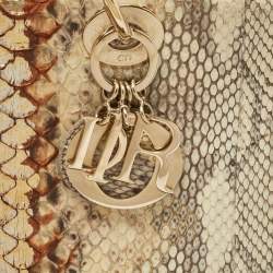 مملوكة مسبقًا Dior Gold/Beige Python Large Limited Edition Lady Dior Tote