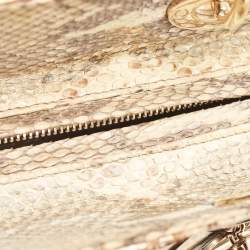 مملوكة مسبقًا Dior Gold/Beige Python Large Limited Edition Lady Dior Tote