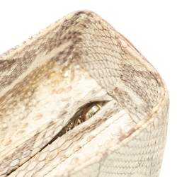 مملوكة مسبقًا Dior Gold/Beige Python Large Limited Edition Lady Dior Tote