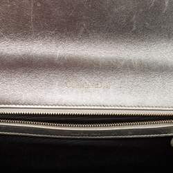 Dior Silver Leather Medium Diorama Flap Shoulder Bag