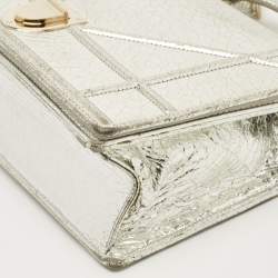 Dior Silver Leather Medium Diorama Flap Shoulder Bag