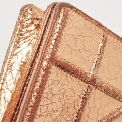 Pre Owned Dior Bronze Ceramic Effect Leather Diorama Wallet on Chain