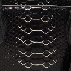 Pre Owned Dior Black Python Zip Satchel