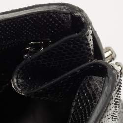 Pre Owned Dior Black Python Zip Satchel