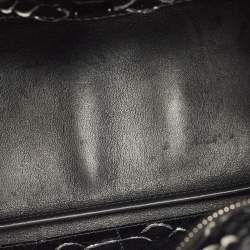 Pre Owned Dior Black Python Zip Satchel