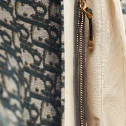 Pre Owned Dior Green Oblique Canvas and Leather Saddle Bag