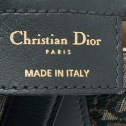 Pre Owned Dior Green Oblique Canvas and Leather Saddle Bag