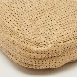 Pre Owned Dior Beige Woven Leather Hobo